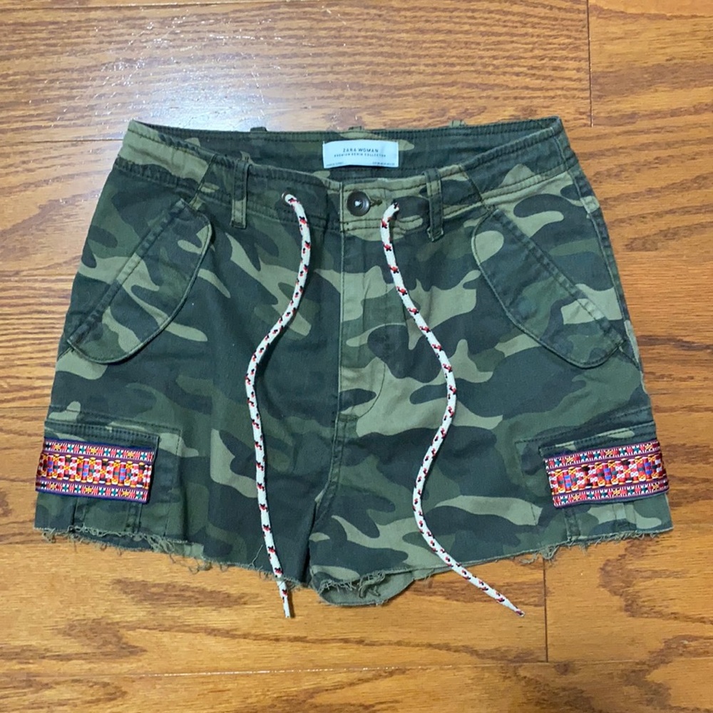 ZARA denim camoflauge shorts